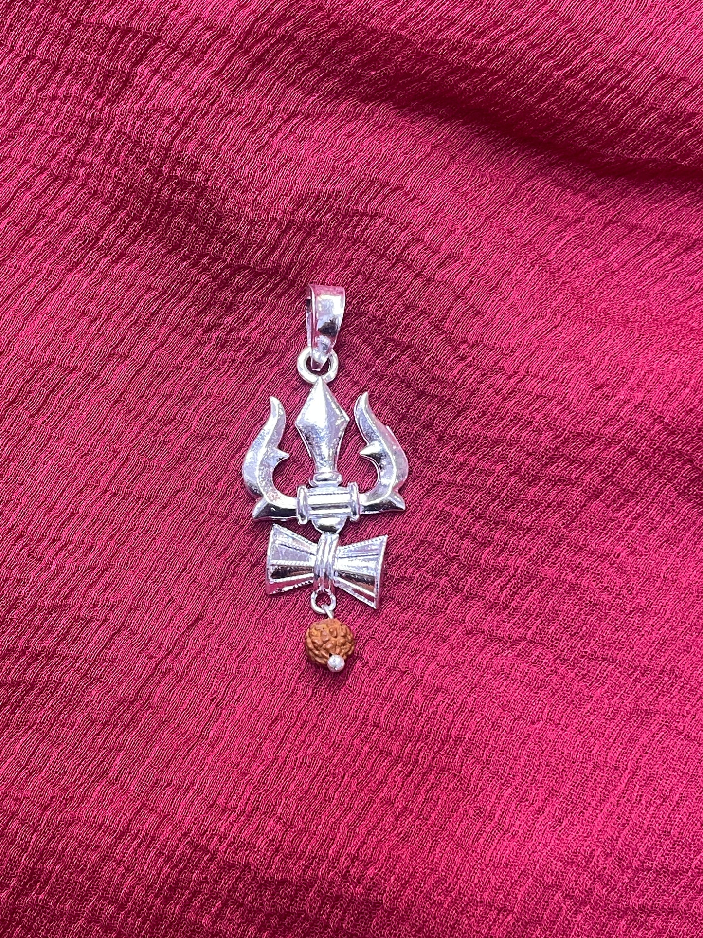 92.5 Silver Trishul Pendant for Men & Women | Trishulam Symbol Design | Traditional Spiritual Jewellery