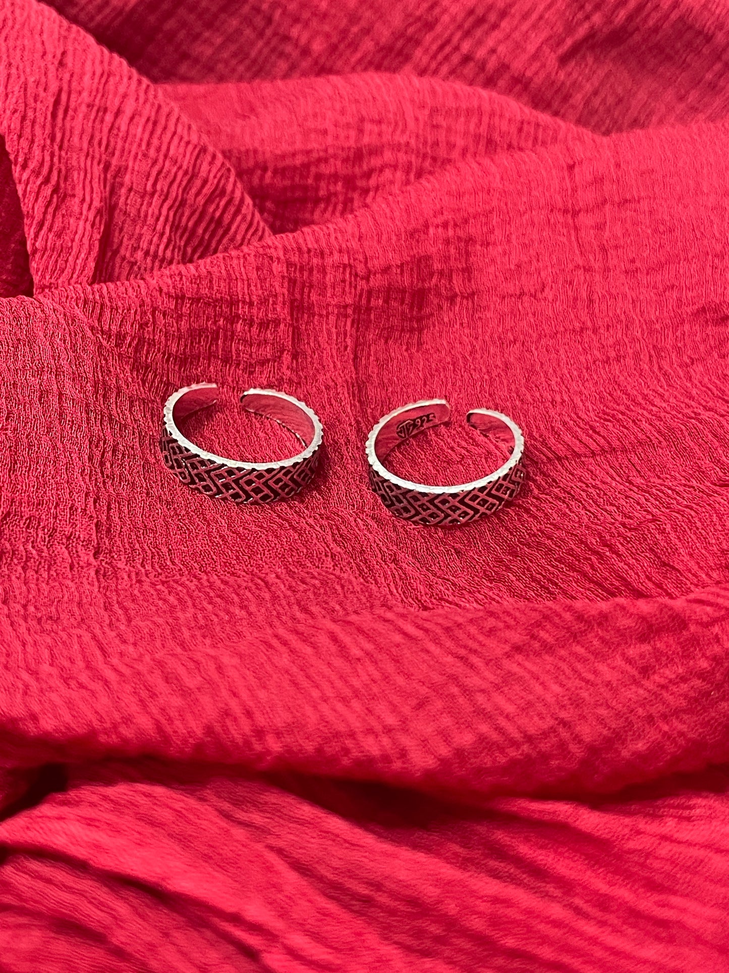 92.5 Silver Oxidised Toe Rings for Women | Traditional Adjustable Daily Wear Jewellery
