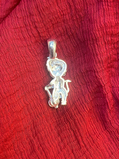 92.5 Silver Sankat Mochan Hanuman Pendant for Men & Women | Divine Protection Design | Temple Jewellery