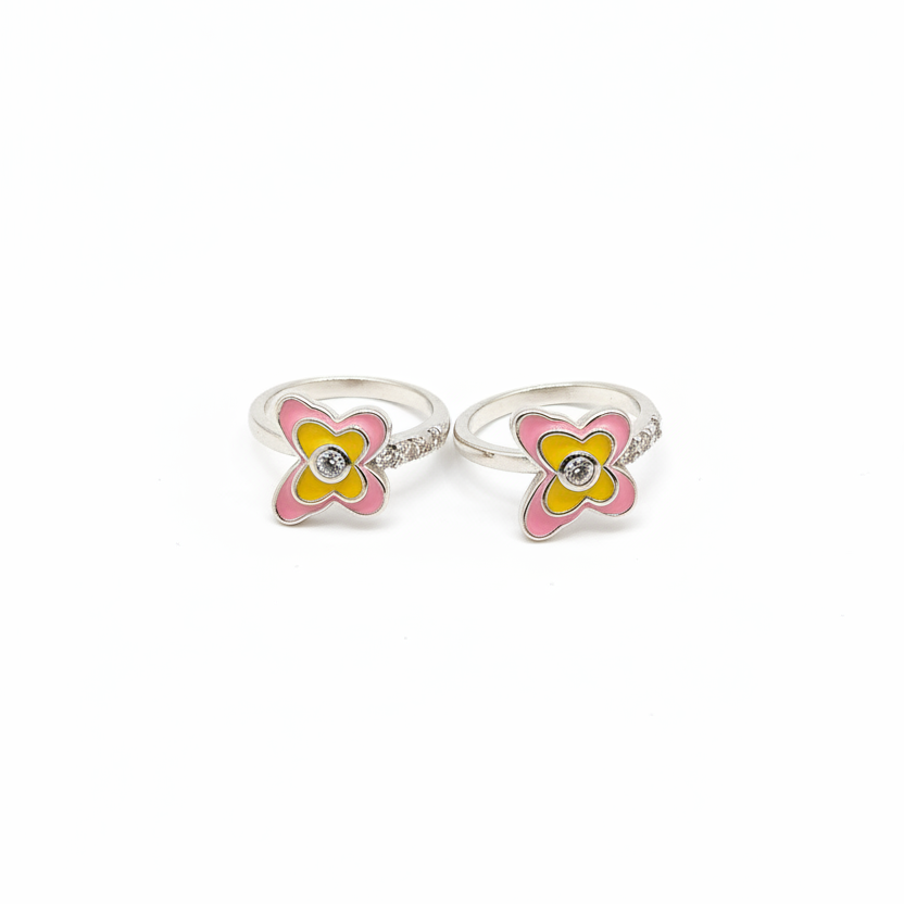 925 Silver Pink Butterfly Hoops