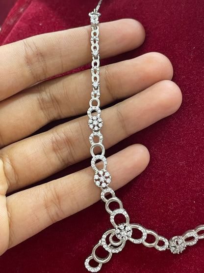 92.5 Silver Stylish Necklace for Women 18 Inches | Sleek Elegant Design | Everyday Wear Jewellery
