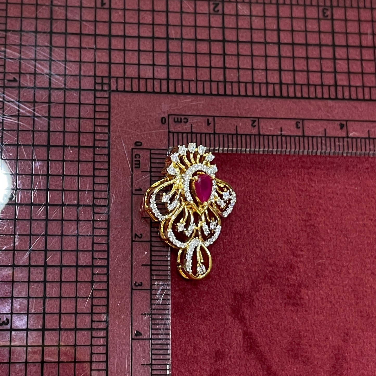 925 Silver Gold-Plated Ruby CZ Pendant
