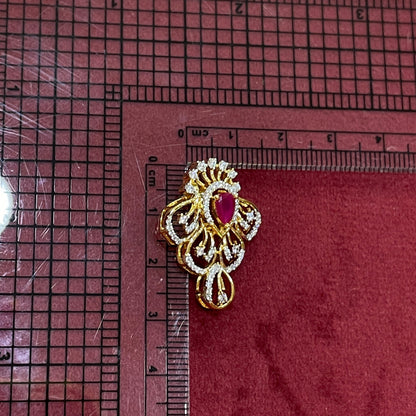 925 Silver Gold-Plated Ruby CZ Pendant