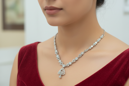 92.5 Silver Stylish Necklace for Women 19 Inches | Elegant Contemporary Design | Daily Wear Jewellery