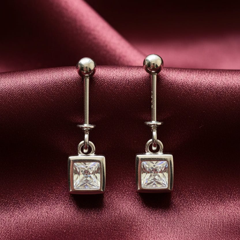 92.5 Silver Square Bugadi Pair