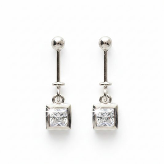 92.5 Silver Square Bugadi Pair