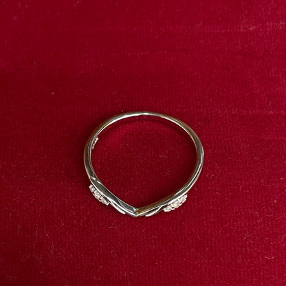 92.5 Sterling Silver Twin CZ Shoulder Finger Ring