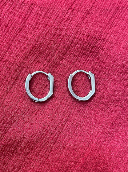 92.5 Silver Minimal Hoop Bali Earrings for Women | Classic Elegant Design | Lightweight Jewellery