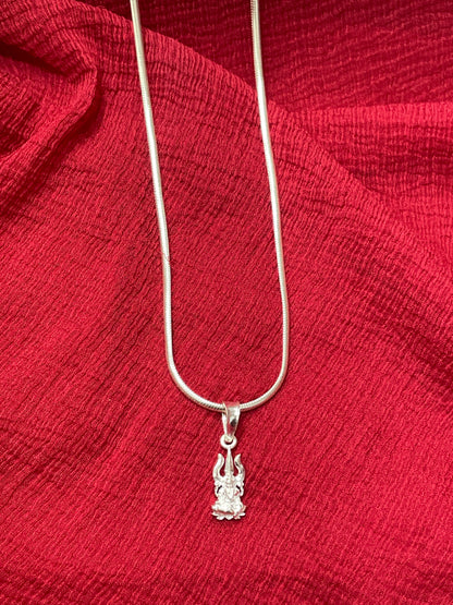 92.5 Silver Lakshmi Devi Trishul Design Pendant for Women – Traditional Temple Style
