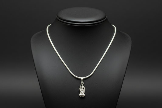 92.5 Silver Lakshmi Devi Trishul Design Pendant for Women – Traditional Temple Style