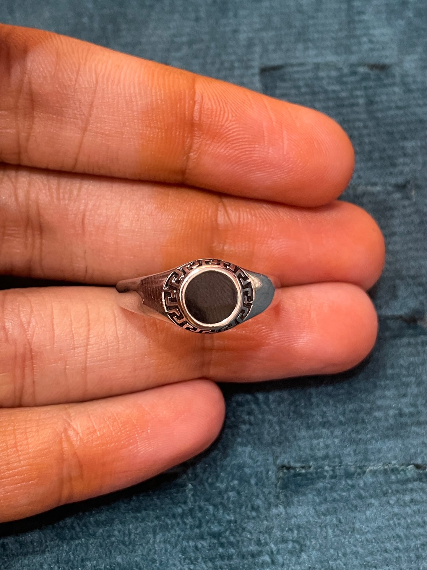 92.5 Silver Black Stone Men’s Ring Size 19 | Stylish Statement Design | Elegant Jewellery