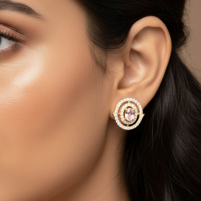 92.5 silver gold plated stylish earrings