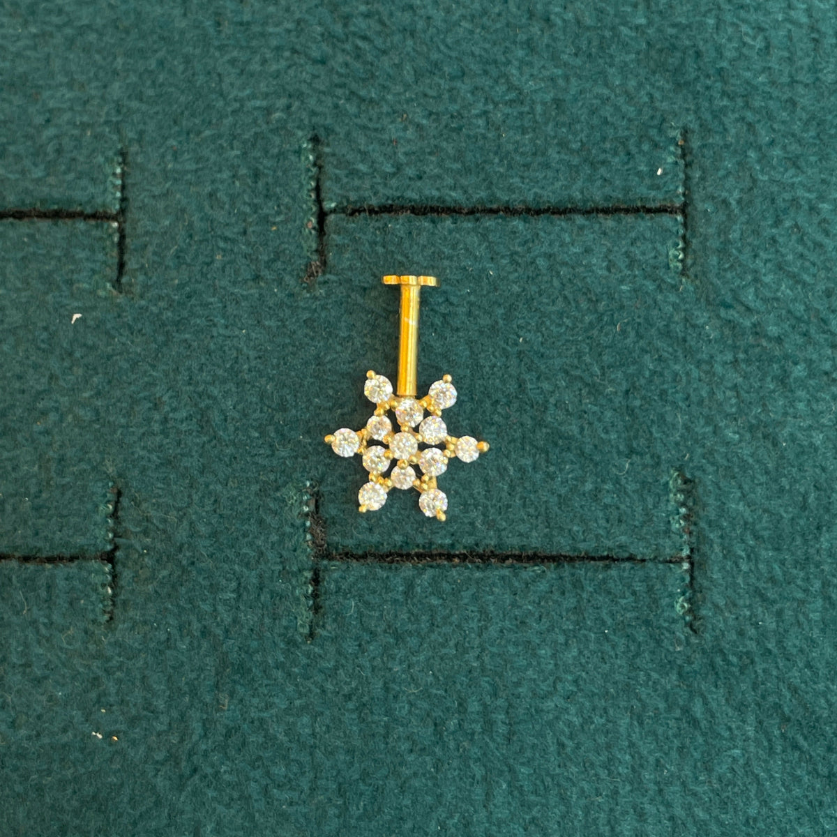 92.5 Silver Floral Piercing Bugadi Pair