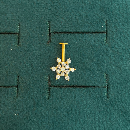 92.5 Silver Floral Piercing Bugadi Pair