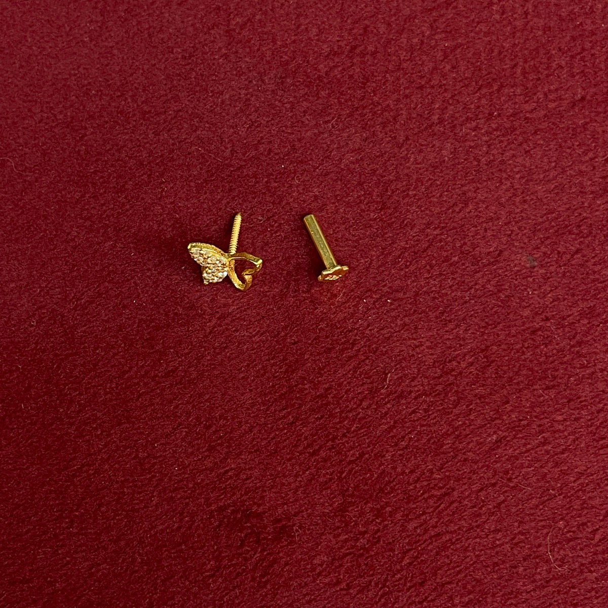 92.5 Sterling Silver Gold-Plated Butterfly Studs