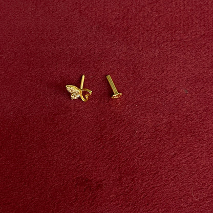 92.5 Sterling Silver Gold-Plated Butterfly Studs