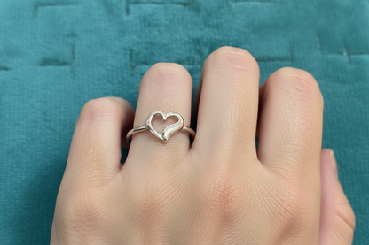 92.5 Silver Simple Heart Ring for Women Size 12 | Minimal Love Design | Elegant Jewellery