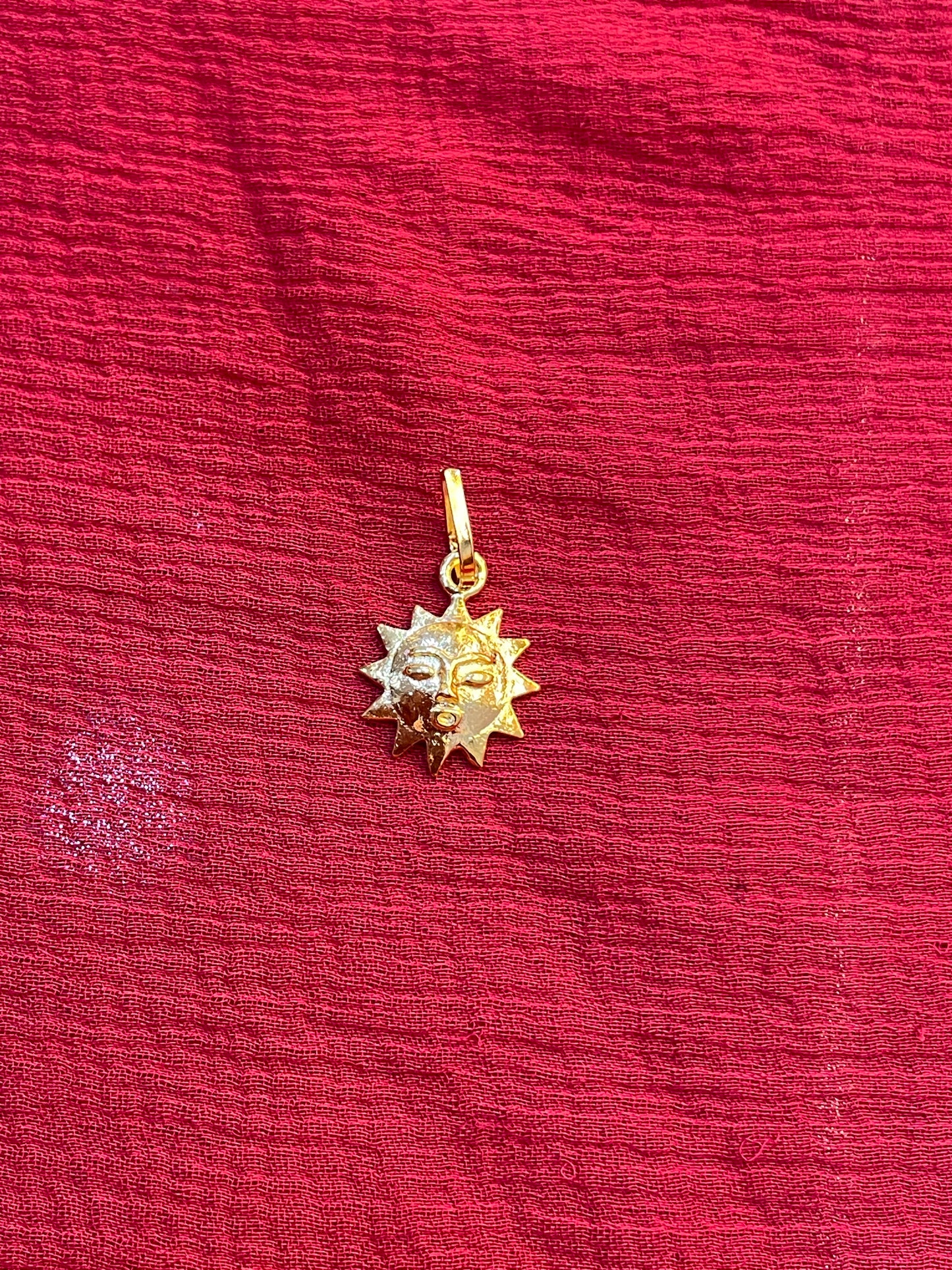 92.5 silver gold plated sun pendant