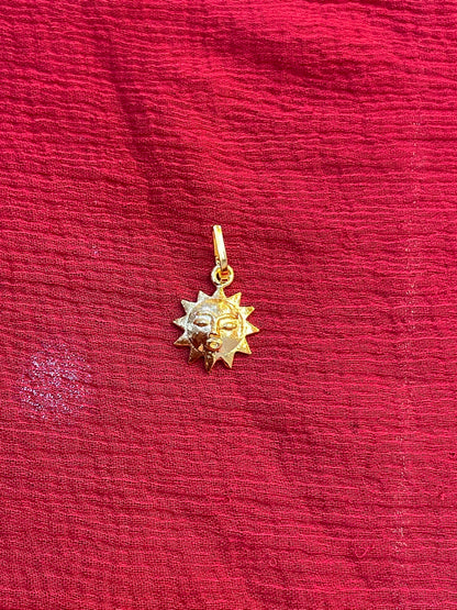 92.5 silver gold plated sun pendant