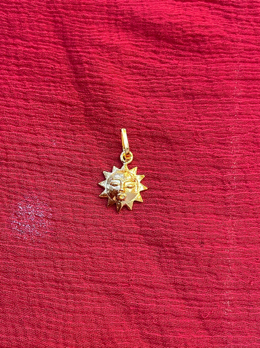 92.5 silver gold plated sun pendant