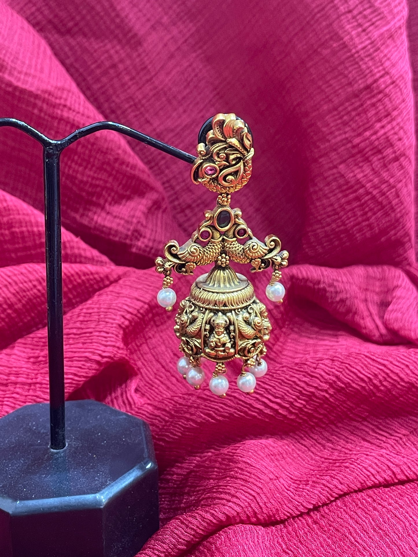 92.5 Silver Gold Plated Jhumka Earrings for Women | Elegant Traditional Design | Ethnic Festive Jewellery