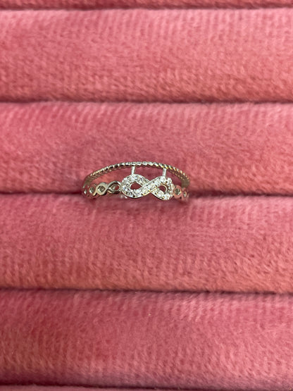 92.5 silver stylish infinity ring size 10