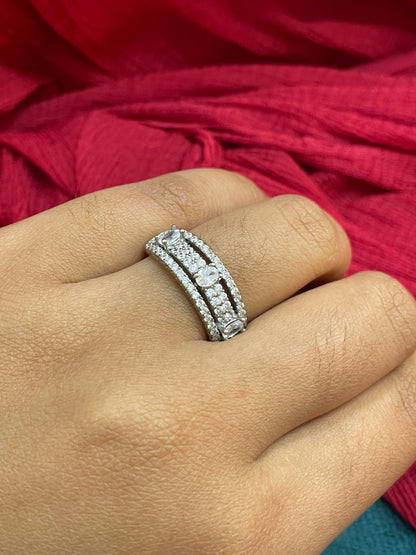 92.5 Silver Stylish Classy Ring for Women Size 17 | Elegant Premium Design | Modern Jewellery