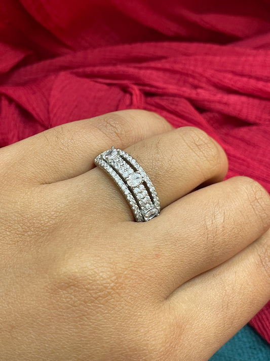 92.5 Silver Stylish Classy Ring for Women Size 17 | Elegant Premium Design | Modern Jewellery