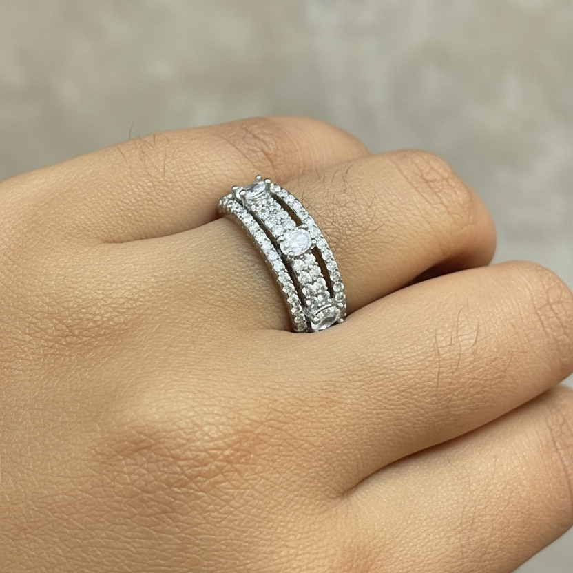 92.5 Silver Stylish Classy Ring for Women Size 17 | Elegant Premium Design | Modern Jewellery