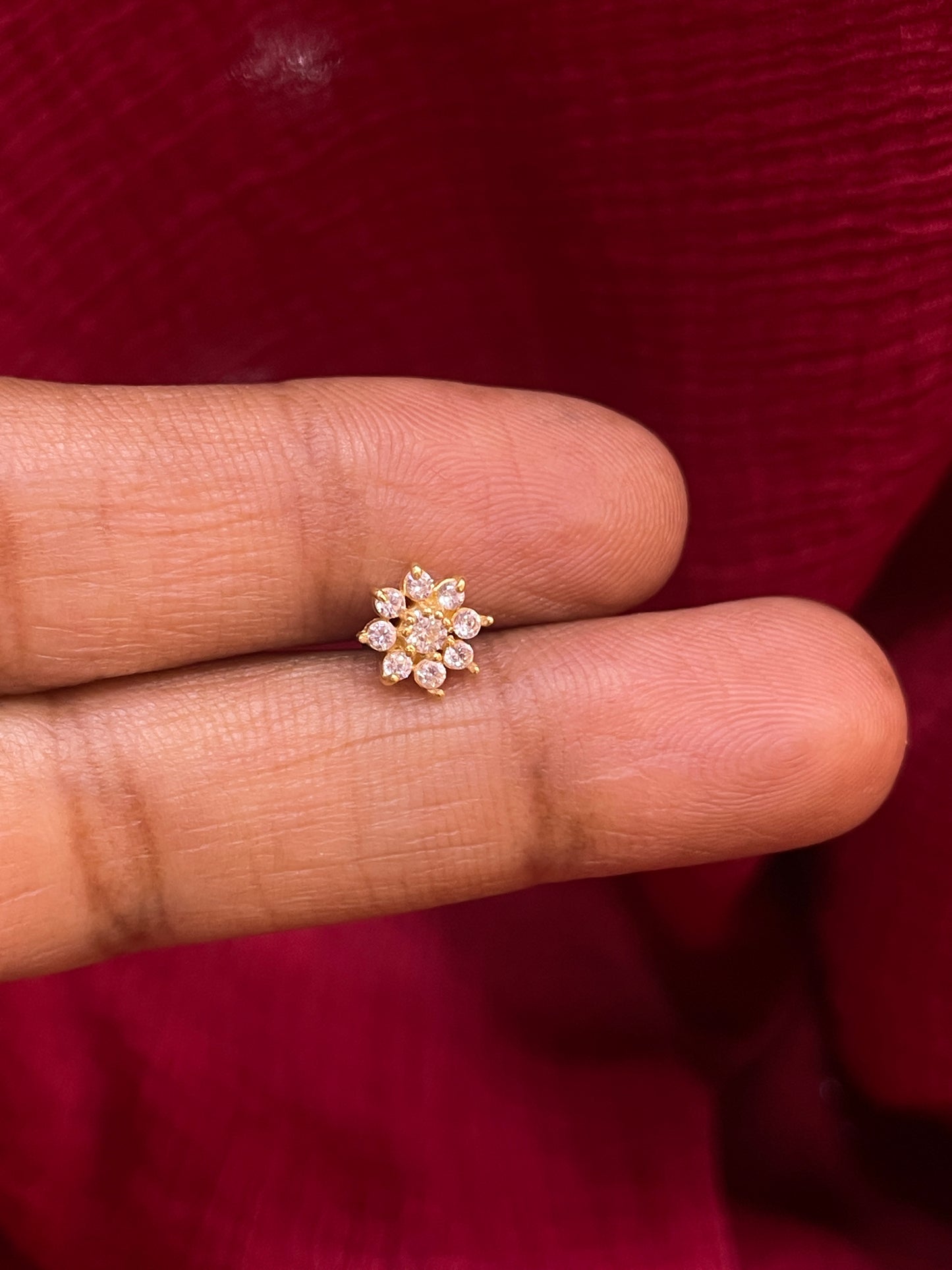 925 Silver Gold Plated Eight Petal Studs for Women | Floral Design