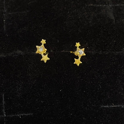 92.5 Silver Gold Plated Star Constellation Studs