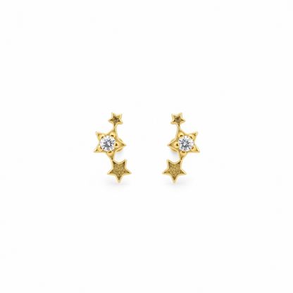 92.5 Silver Gold Plated Star Constellation Studs