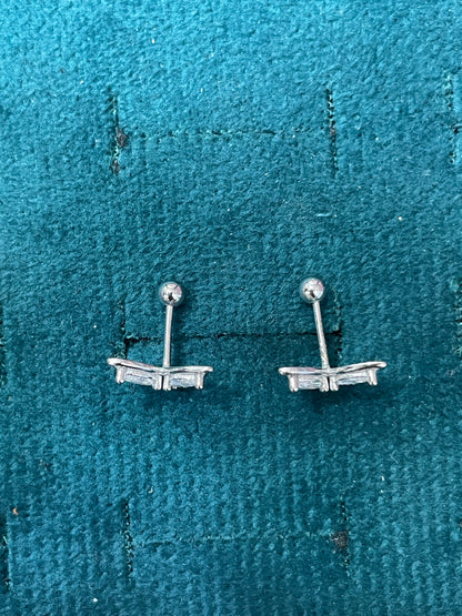 925 Silver Butterfly Stud Earrings | CZ Elegant Daily Wear Earrings with Ball Screw Back