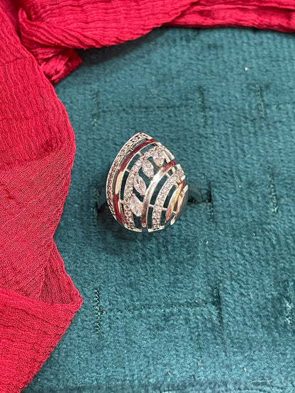 92.5 Silver Stylish Classy Ring for Women Size 18 | Elegant Premium Design | Modern Jewellery