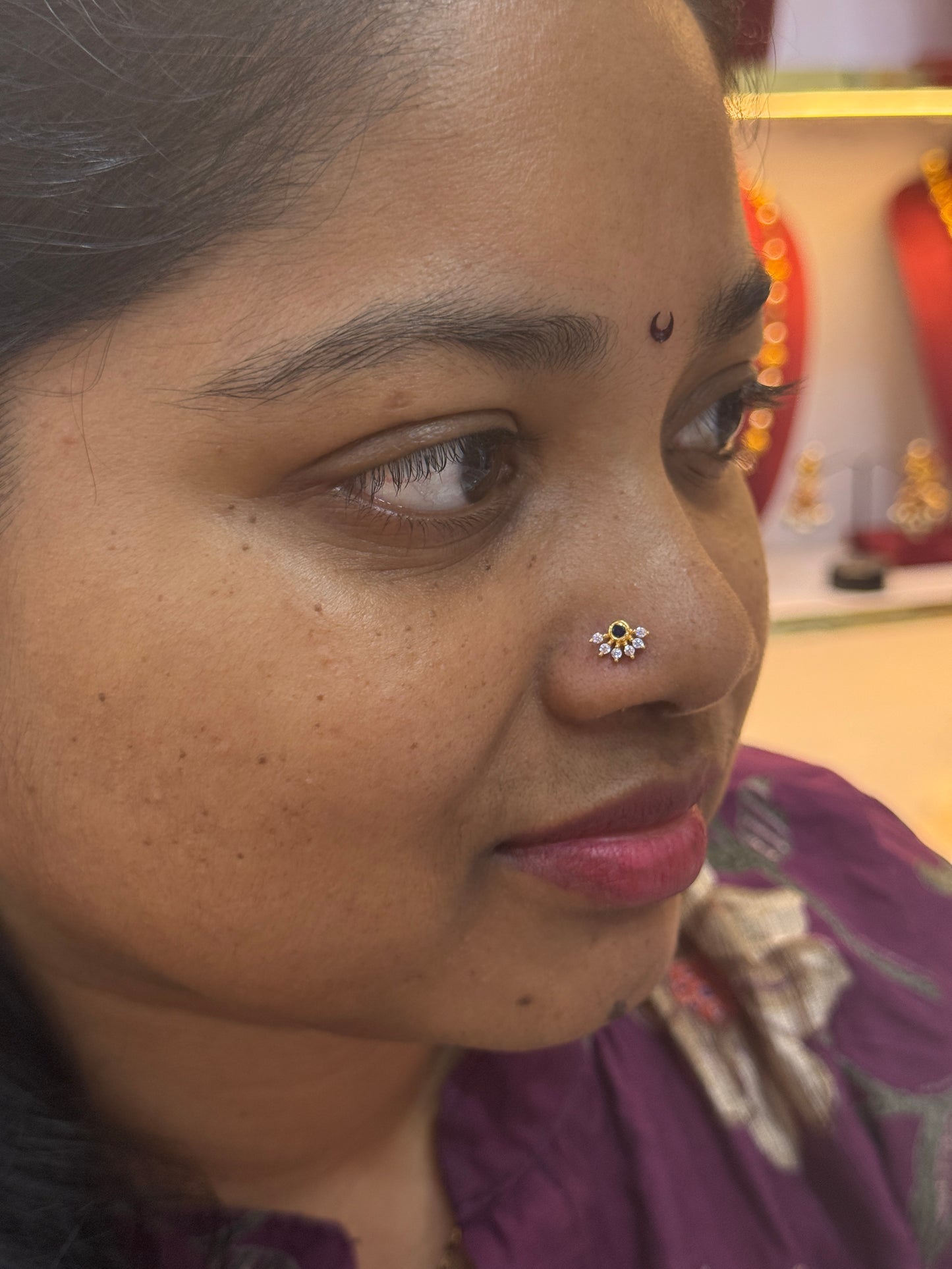 92.5 Silver Gold Plated Nose Pin for Women | Stylish Elegant Design | Jewellery