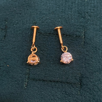 92.5 Silver Gold Plated Dangler Bugadi Pair