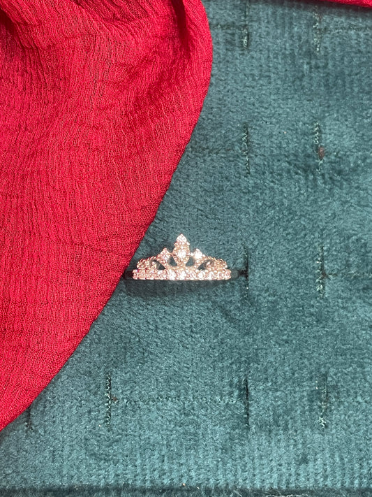 92.5 Silver Crown Ring for Women Size 15 | Stylish Regal Design | Elegant Fashion Jewellery