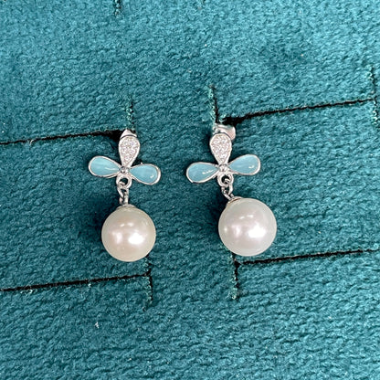 92.5 Silver Pearl Hanging Earrings for Women | Stylish Dangle Design | Elegant Jewellery pair