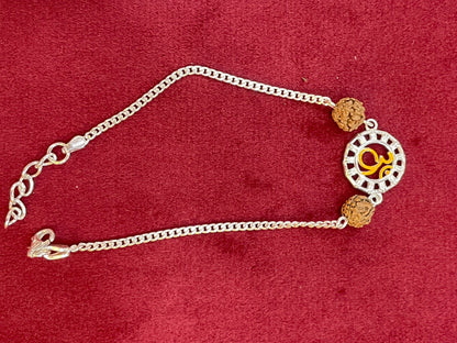925 Silver Om Rudraksha Rakhi