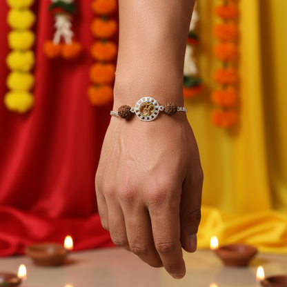 925 Silver Om Rudraksha Rakhi