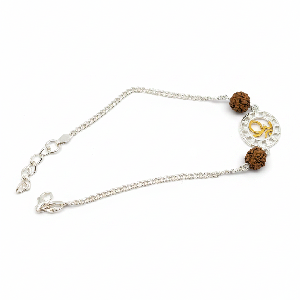 925 Silver Om Rudraksha Rakhi