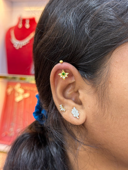 92.5 Silver Multicolor Reversible Temple Bugadi (Pair) | Dual Style Design | Jewellery