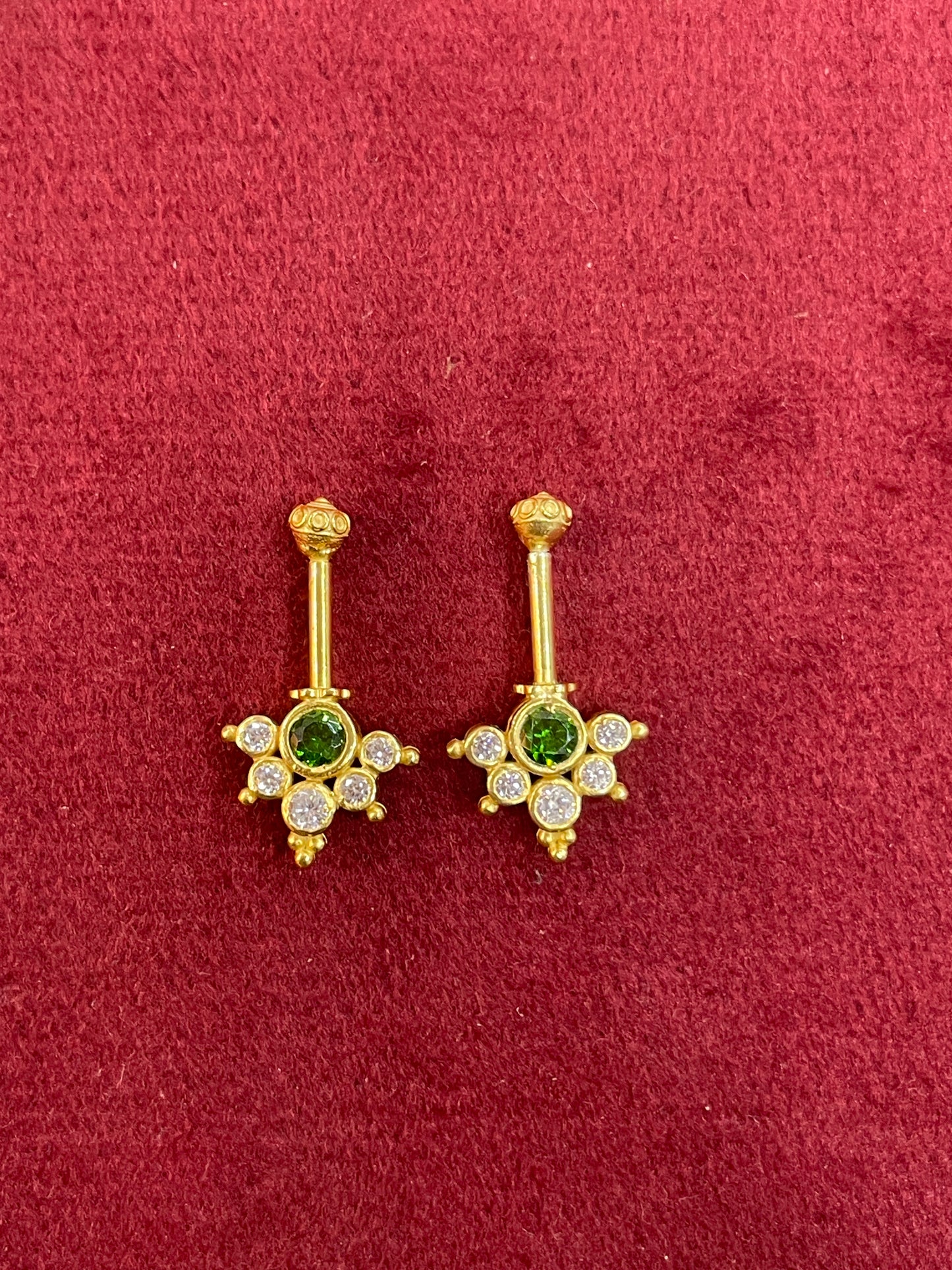 92.5 Silver Multicolor Reversible Temple Bugadi (Pair) | Dual Style Design | Jewellery