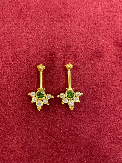 92.5 Silver Multicolor Reversible Temple Bugadi (Pair) | Dual Style Design | Jewellery