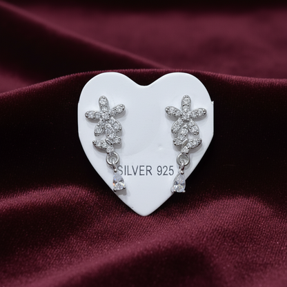 92.5 Silver Floral Stud Earrings | Premium Classy Design | Jewellery