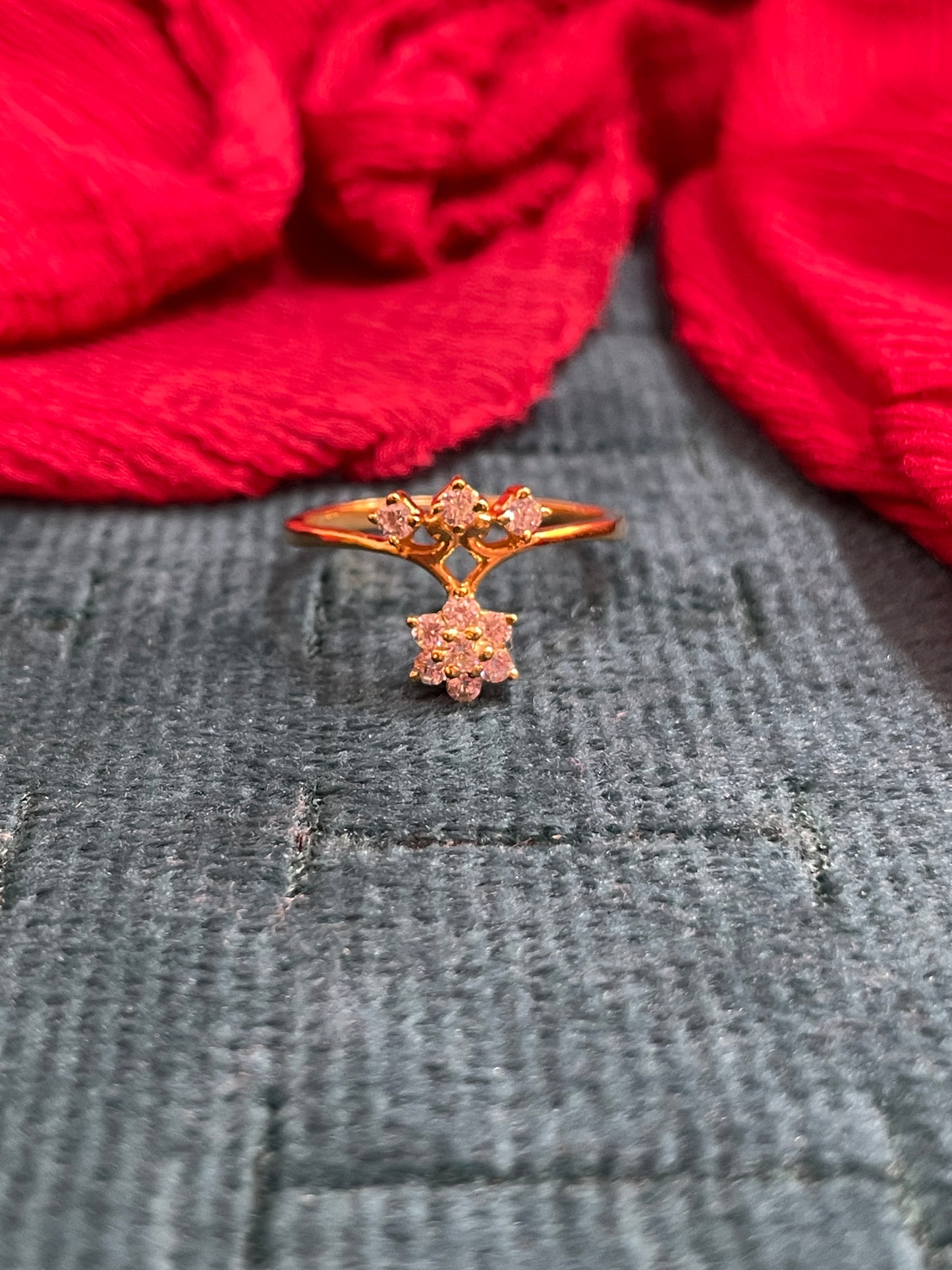92.5 Silver Gold Plated Flower Ring for Women Size 13 | Stylish Floral Design | Elegant Jewellery