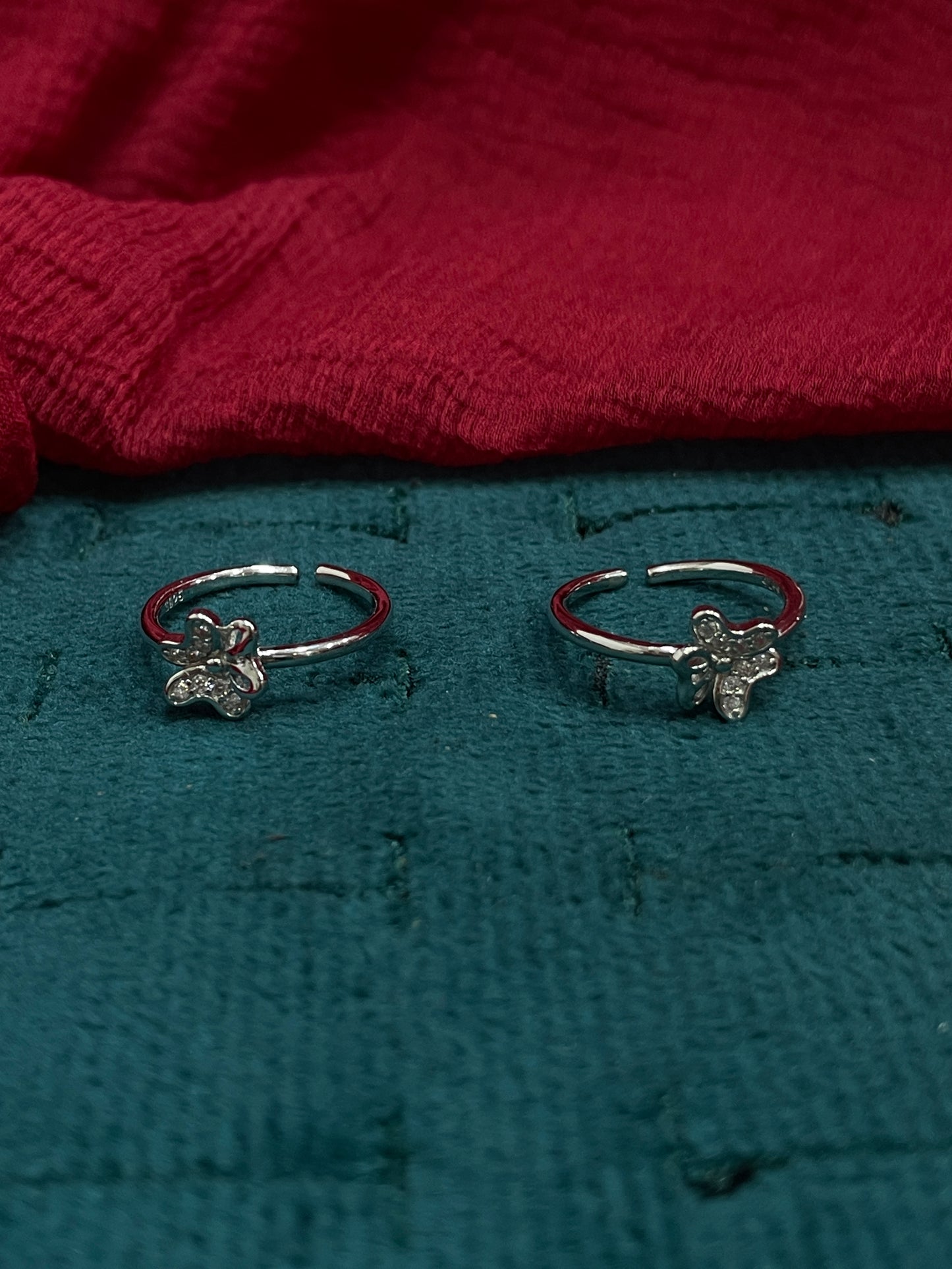 925 Silver Butterfly Toe rings