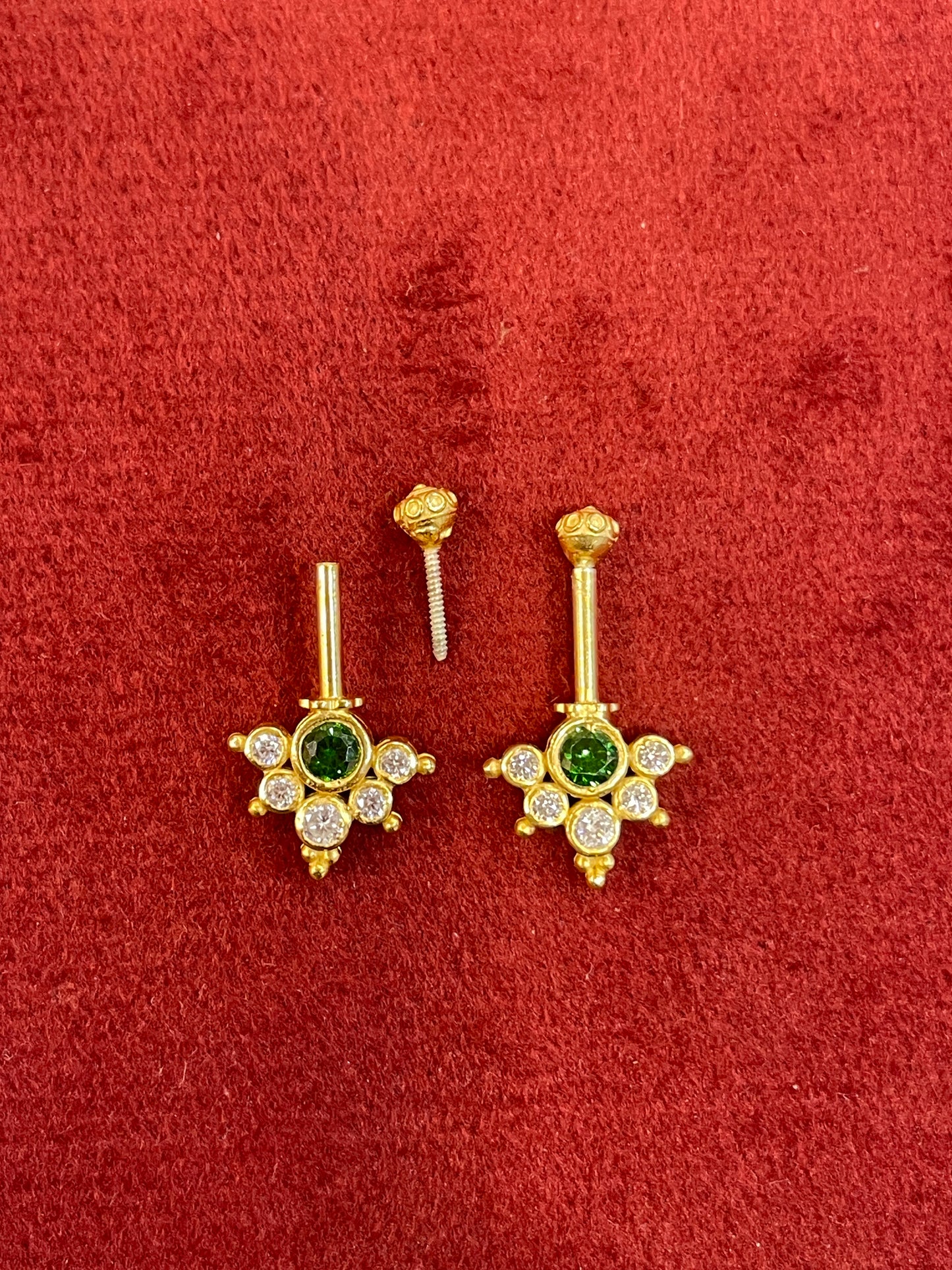 92.5 Silver Multicolor Reversible Temple Bugadi (Pair) | Dual Style Design | Jewellery