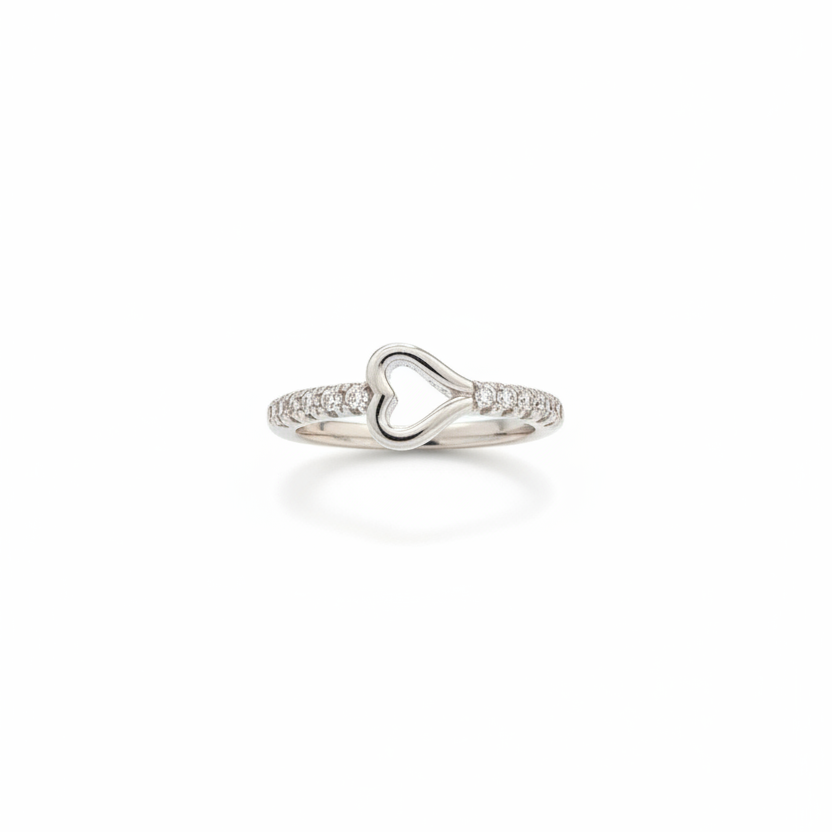 92.5 Silver Heart Ring for Women Size 8 | Stylish Love Motif | Elegant Gift Jewellery