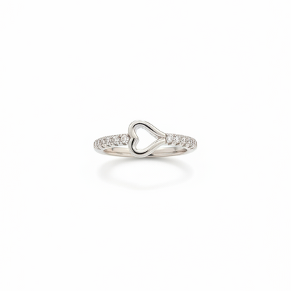 92.5 Silver Heart Ring for Women Size 8 | Stylish Love Motif | Elegant Gift Jewellery